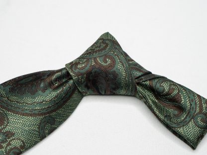 Men's grass green pattern tie - Image 2